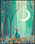 Posterizer 1 pcs-whimsical surreal forest scene with little bunny in moonlight 4-Fantasy & Fiction Art-Art for Animal Lovers-Gift for Daughter, So...